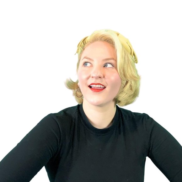 Vintage 1950s Sequin Beret Hat Tan Round Cap - Picture 5 of 10